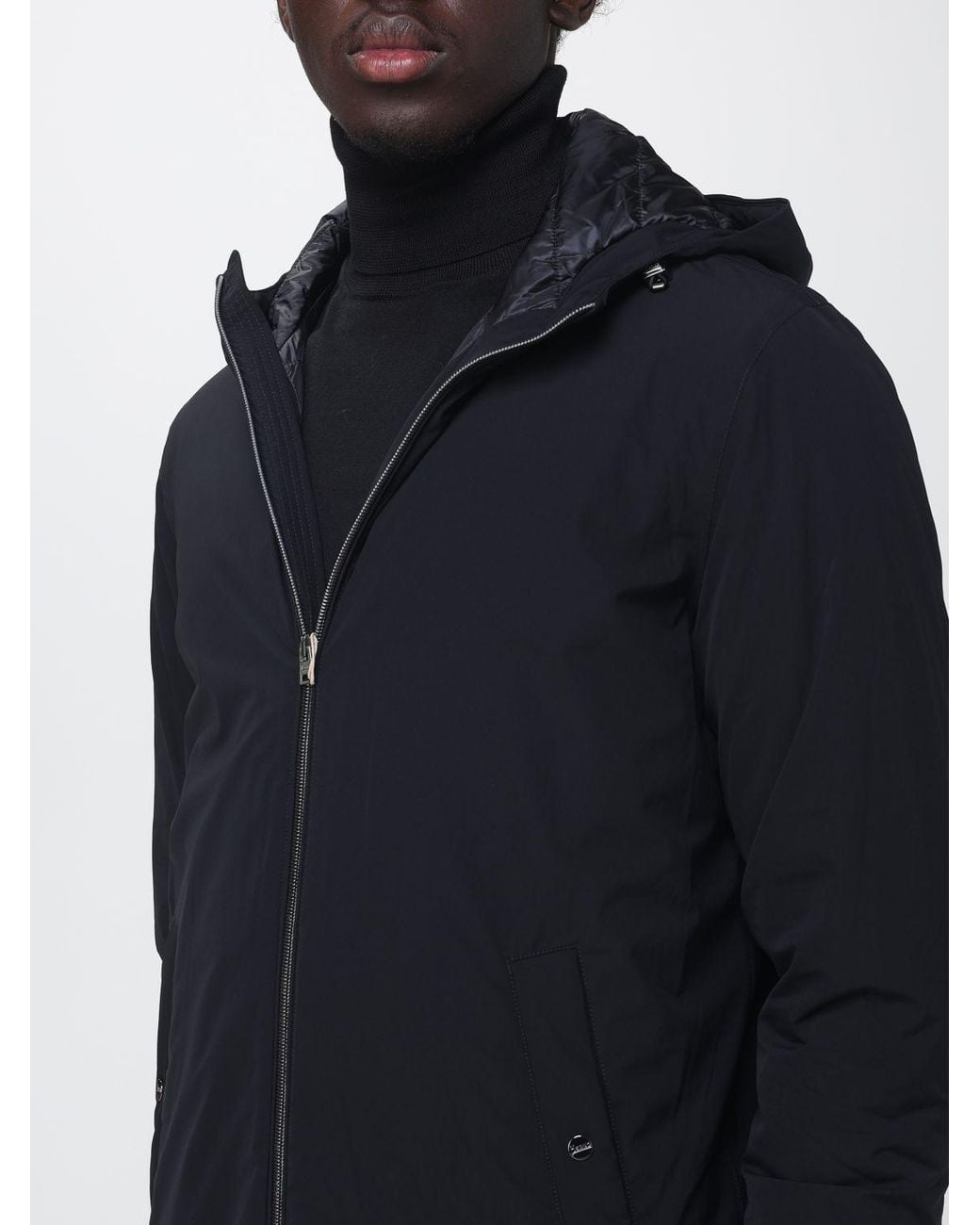 Herno Blue Hooded Padded Parka for men