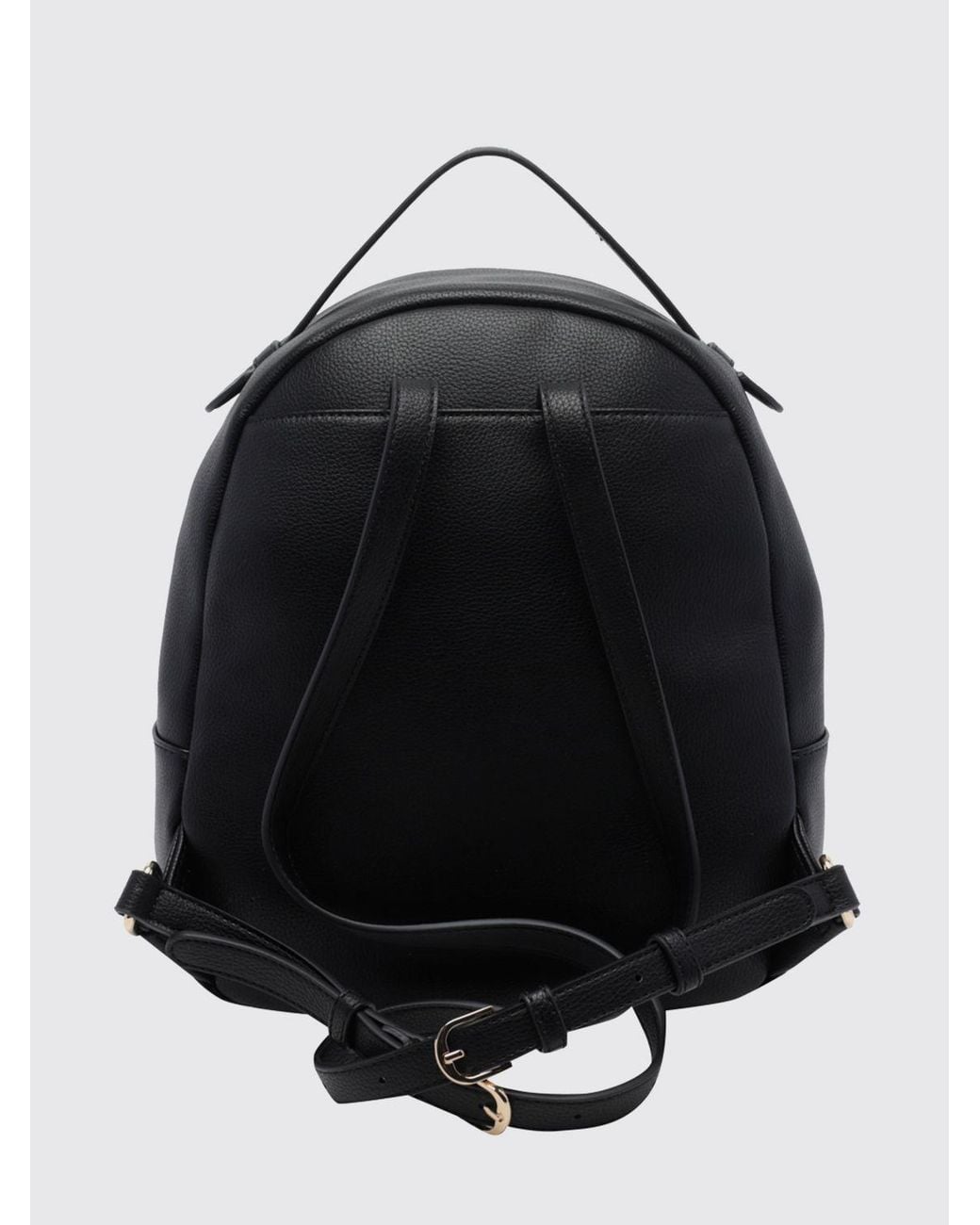 Liu Jo Black Polyester Backpack With Metallic Logo And Adjustable Shoulder Straps