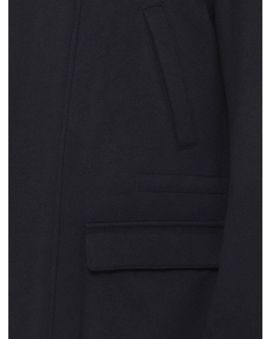 Lardini Black Single-Breasted Short Cashmere Coat With High Collar for men