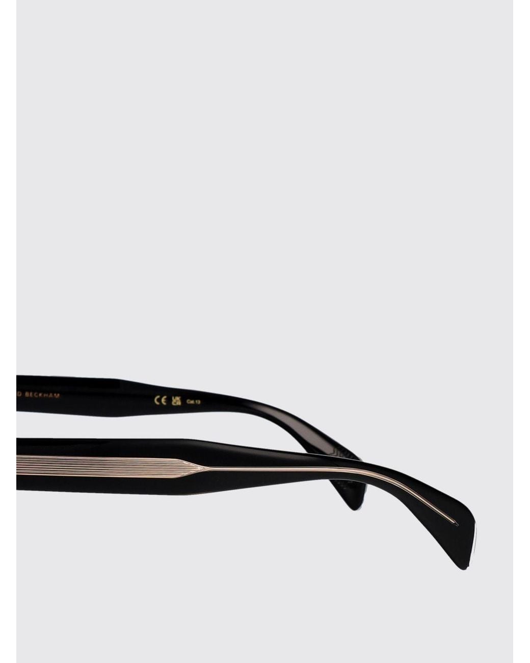 David Beckham Black Rectangular Acetate Aviator Sunglasses for men