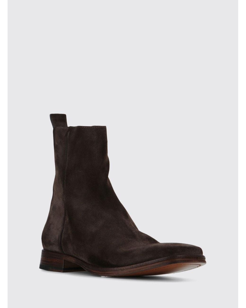Acne White Suede Ankle Boots With Square Toe And Distressed Effect for men