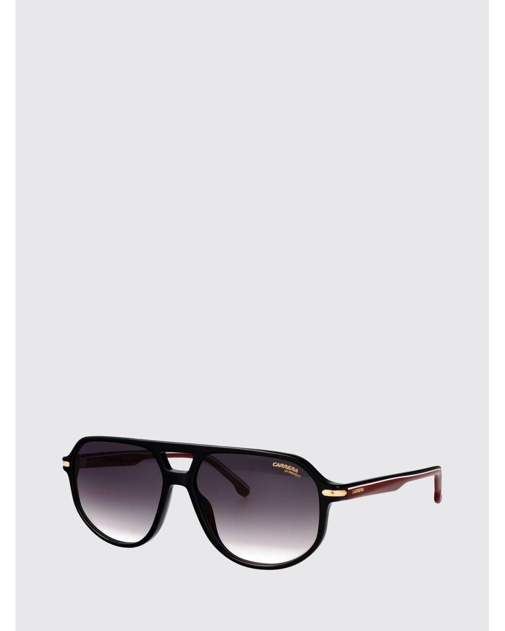 Carrera Black Rounded Acetate Aviator Sunglasses With Double Bridge for men