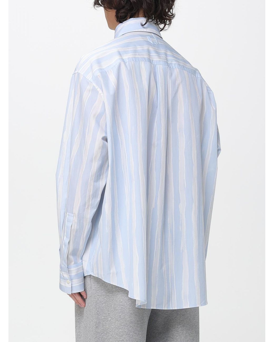 Jacquemus White Striped Cotton Shirt for men
