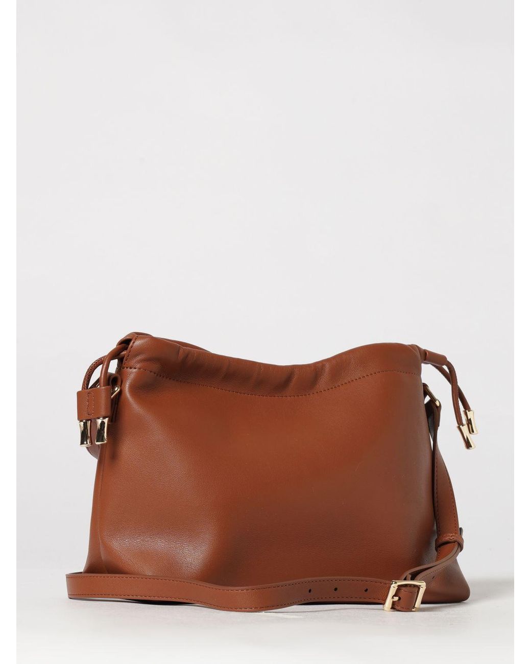 A.P.C. Brown Ninon Bucket Bag With Drawstring Closure And Adjustable Strap