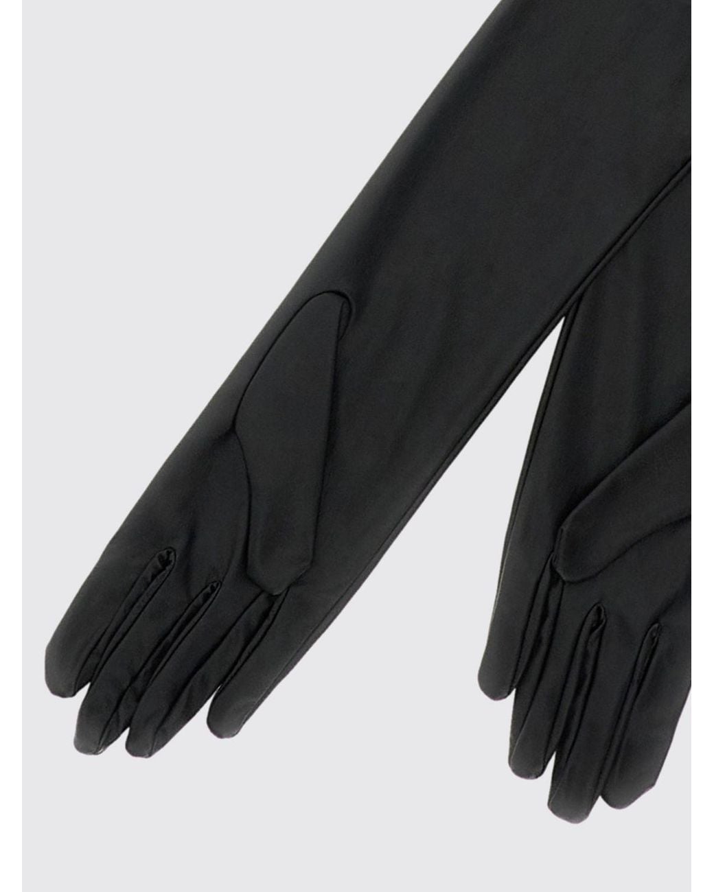 7 For All Mankind Black High-Cuff Slip-On Smooth Leather Gloves