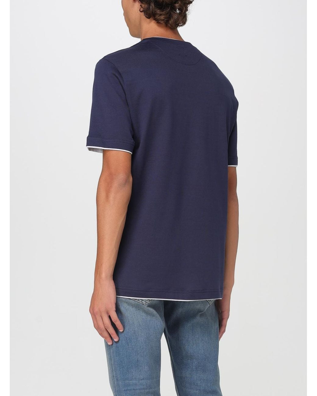 Eleventy Blue Cotton T-Shirt for men