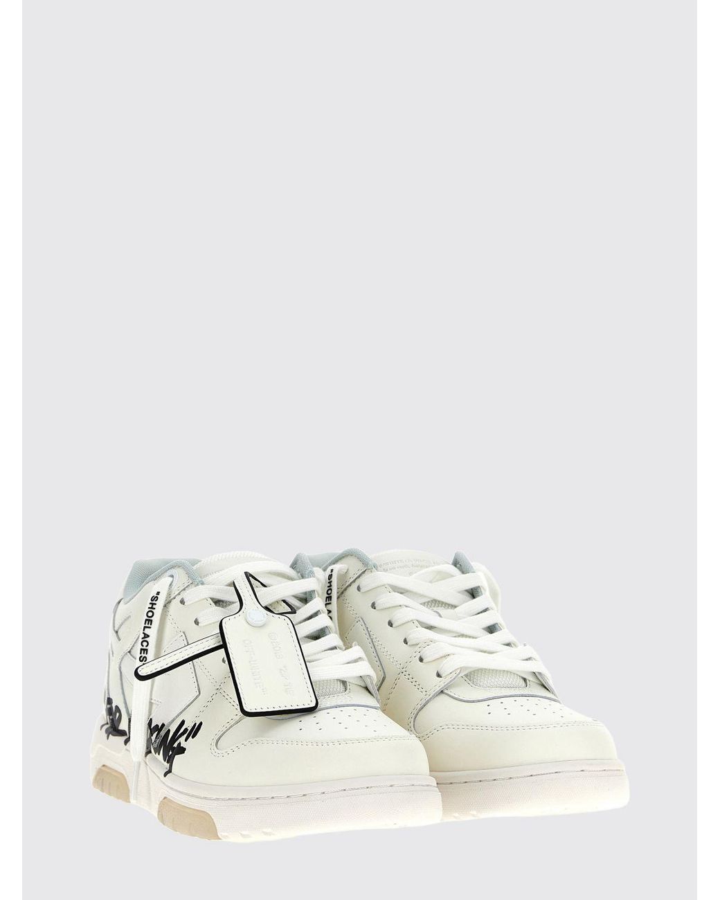 Off-White c/o Virgil Abloh Natural Out Of Office "For Walking" Low-Top Leather Sneakers for men