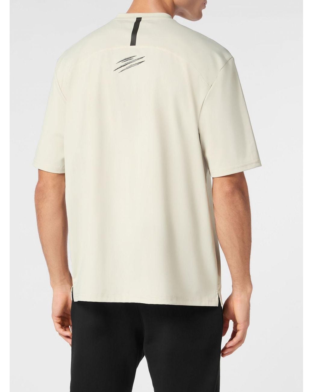 Philipp Plein Natural Cotton T-Shirt With Logo for men