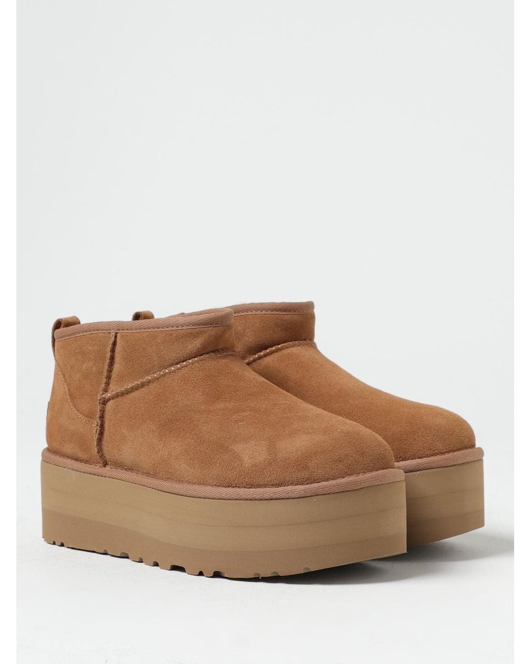 Ugg Brown Classic Ultra Mini Platform Wildleder-Stiefeletten