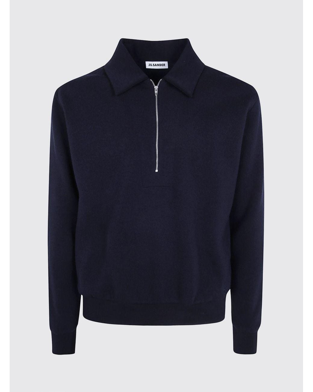 Jil Sander Blue Half-Zip Sweatshirt for men