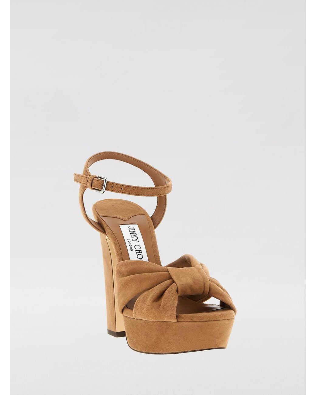 Jimmy Choo Brown Heloise Suede Platform Sandal