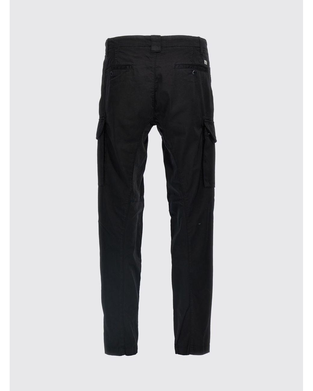 C P Company Blue Slim Fit Stretch Cotton Cargo Trousers With Applied Logo for men
