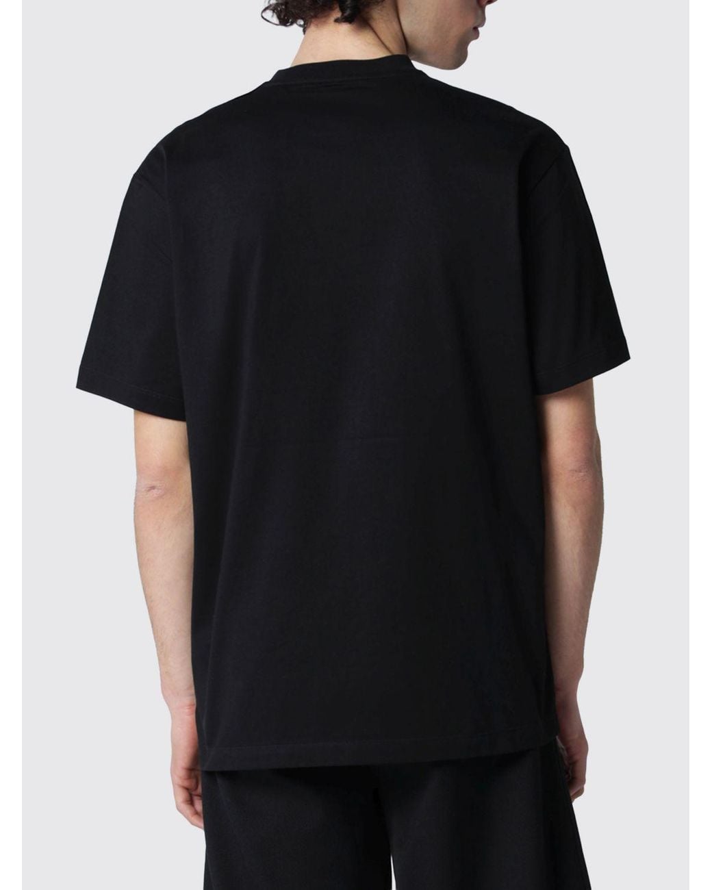 Y-3 Black Relaxed Fit Bci Cotton T-Shirt With Tone-On-Tone Logo Print for men