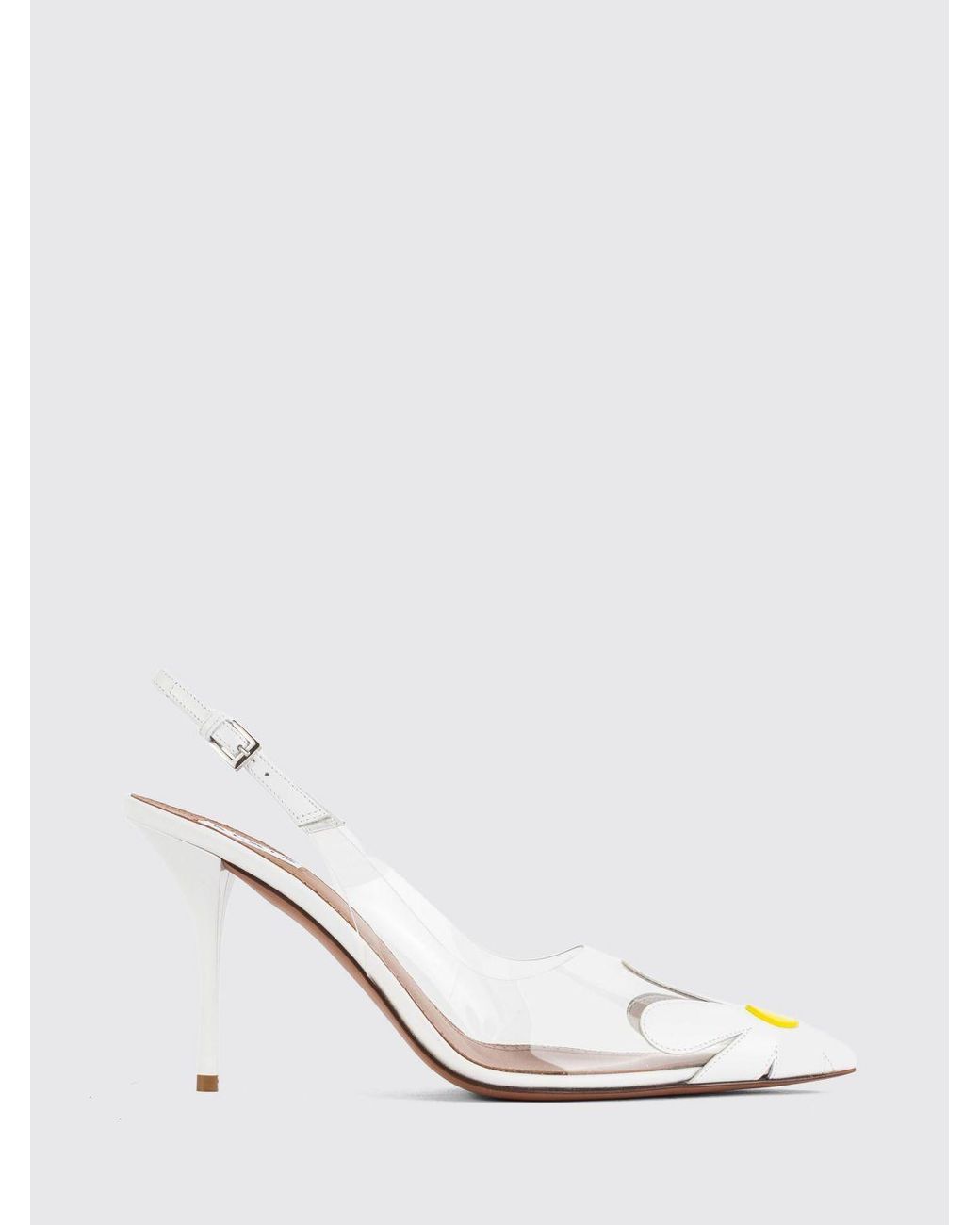 Alaïa White Pvc Slingbacks With Stiletto Heel And Floral Appliqué