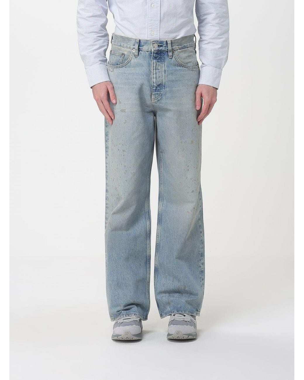 sunflower Blue Wide Leg Cotton Jeans for men