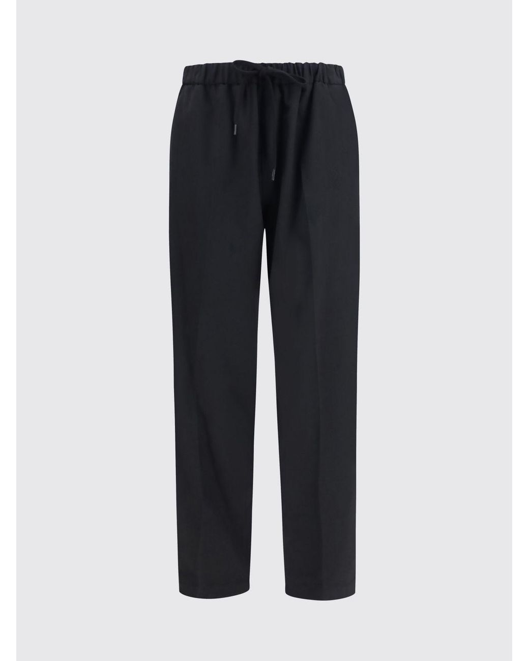 MM6 by Maison Margiela Black Wide-Leg Wool-Blend Trousers With Drawstring Waist for men