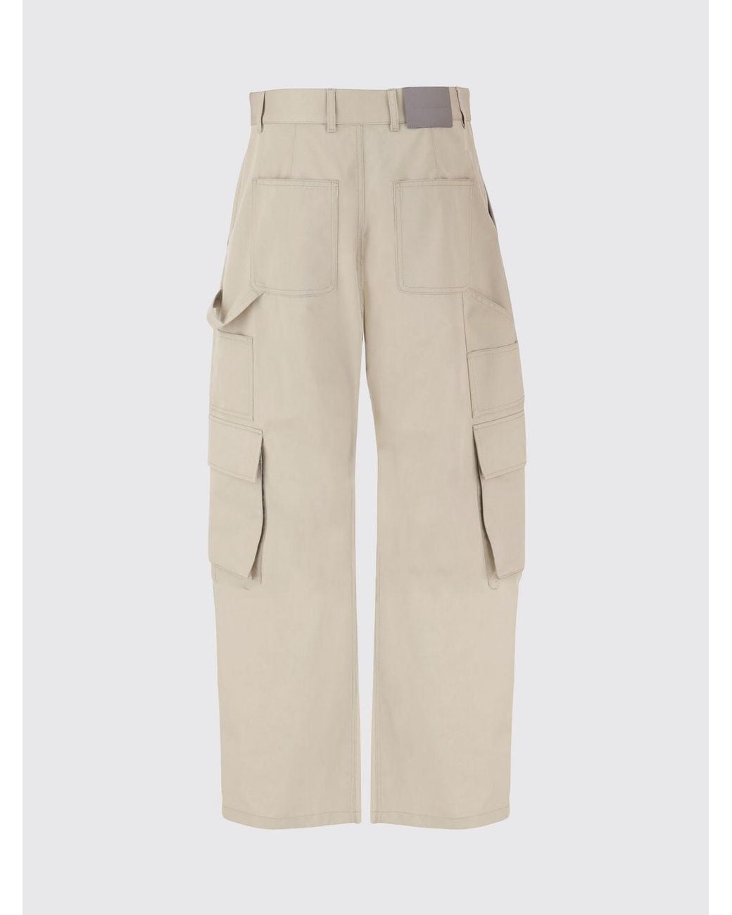 Balenciaga Natural High-Waisted Wide-Leg Cargo Trousers