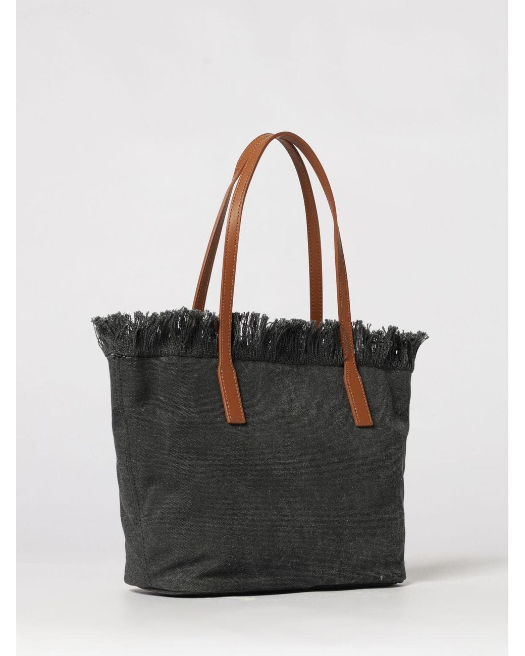 Mc2 Saint Barth Black Cotton Bag With Embroidered Logo