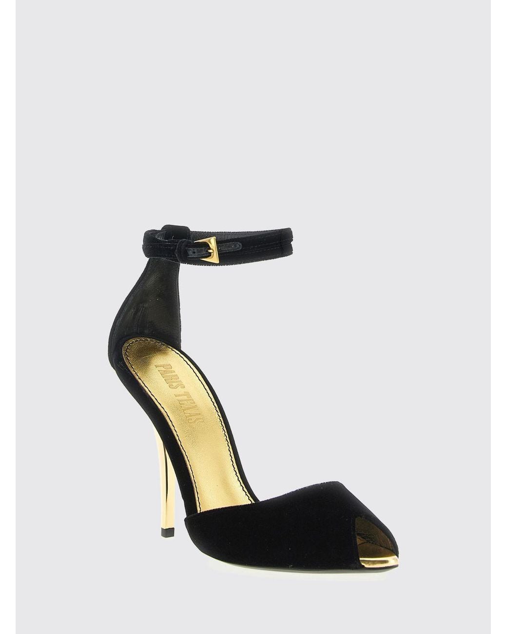 Paris Texas Black Flat Sandals