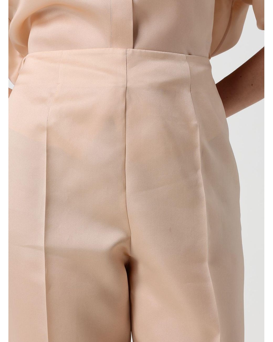 Alberta Ferretti Natural Elegant Silk Organza Trousers