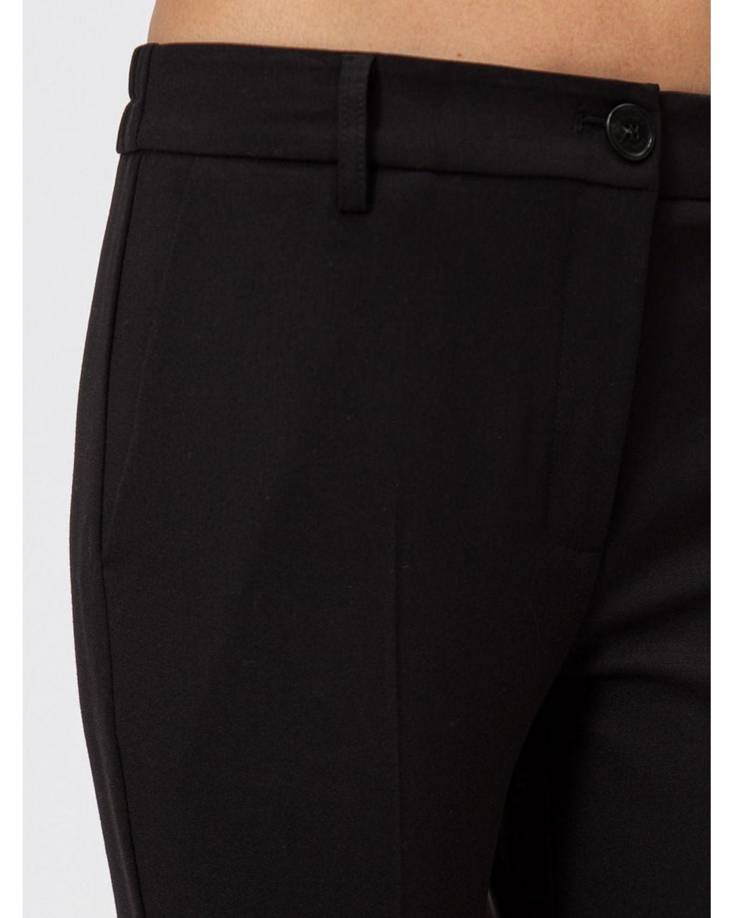 Twinset Black Mid-Rise Tailored Skinny Trousers