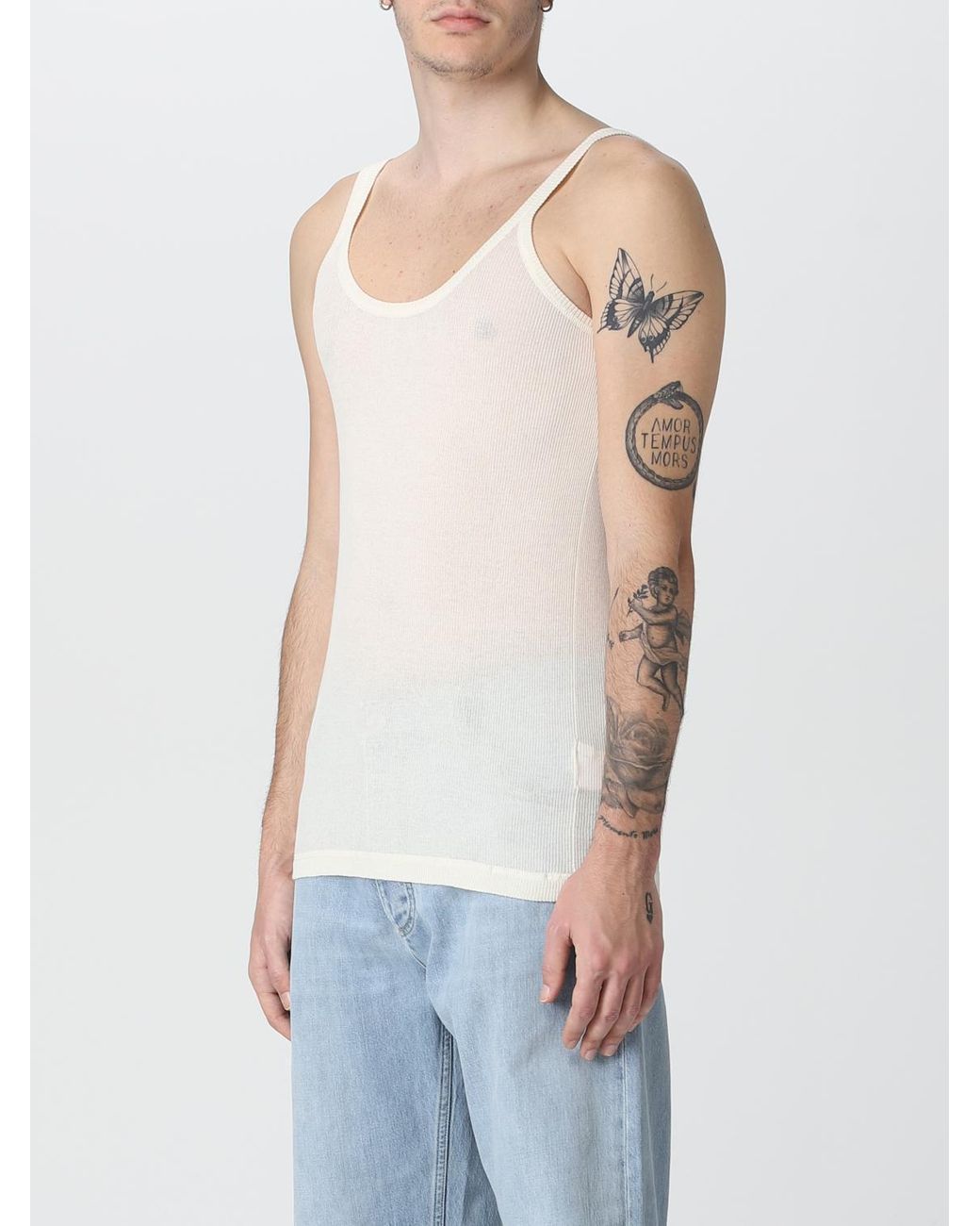 Bottega Veneta White Tank Top for men