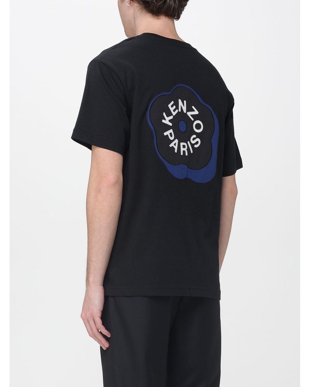 KENZO Black Boke Flower 2.0 Embroidered Cotton T-Shirt for men