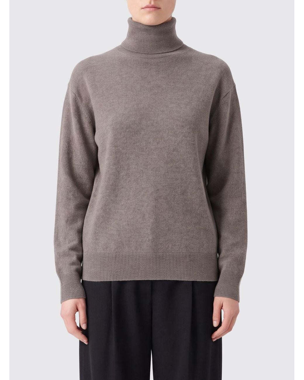 P.A.R.O.S.H. Gray 100% Cashmere Turtleneck Jumper P.A.R.O..H. With Fringes And Dropped Shoulders