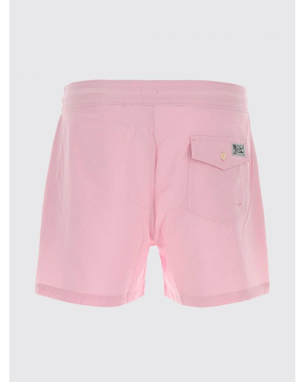 Polo Ralph Lauren Pink Polyester Swim Shorts With Embroidered Pony Logo And Drawstring Waist for men