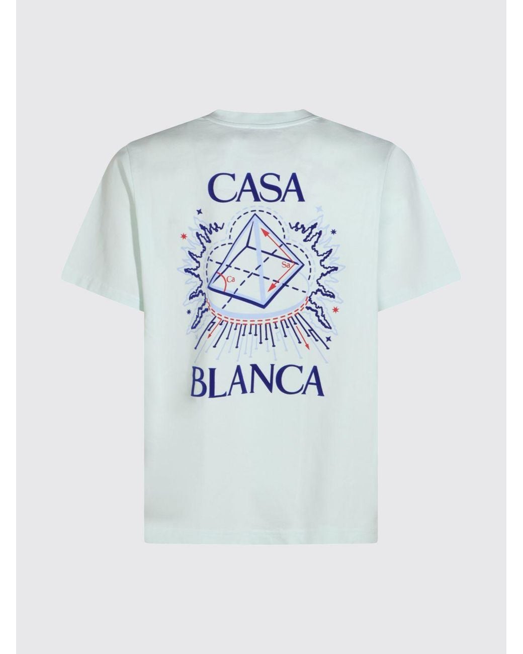 Casablanca Blue Graphic And Logo Print Cotton Crewneck T-Shirt for men