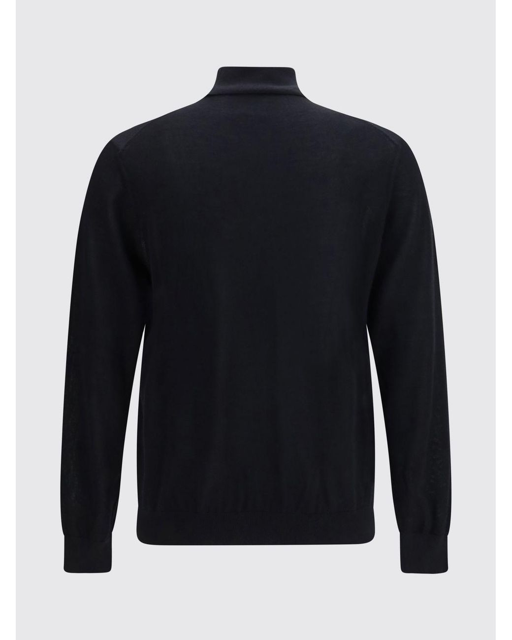 Giorgio Armani Blue Pure Cashmere Turtleneck With Long Sleeves And Ribbed Trims for men