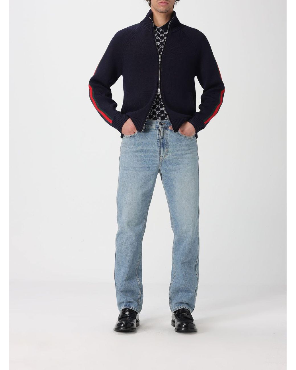 Cardigan En Mélange De Laine Gucci pour homme en coloris Blue