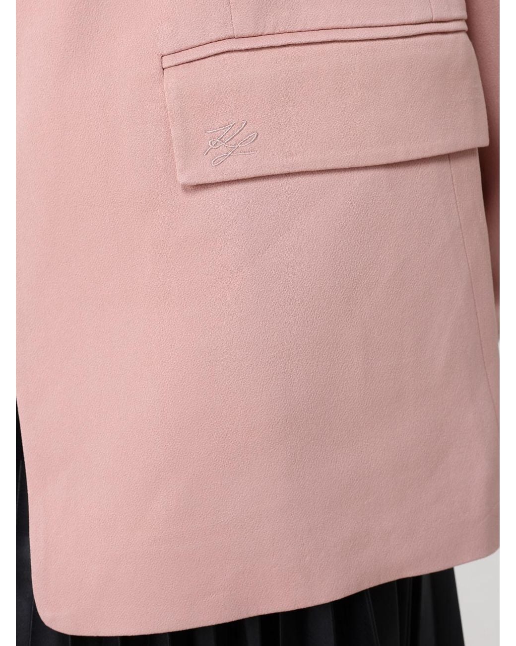 Karl Lagerfeld Pink Single-Breasted One-Button Viscose Blazer