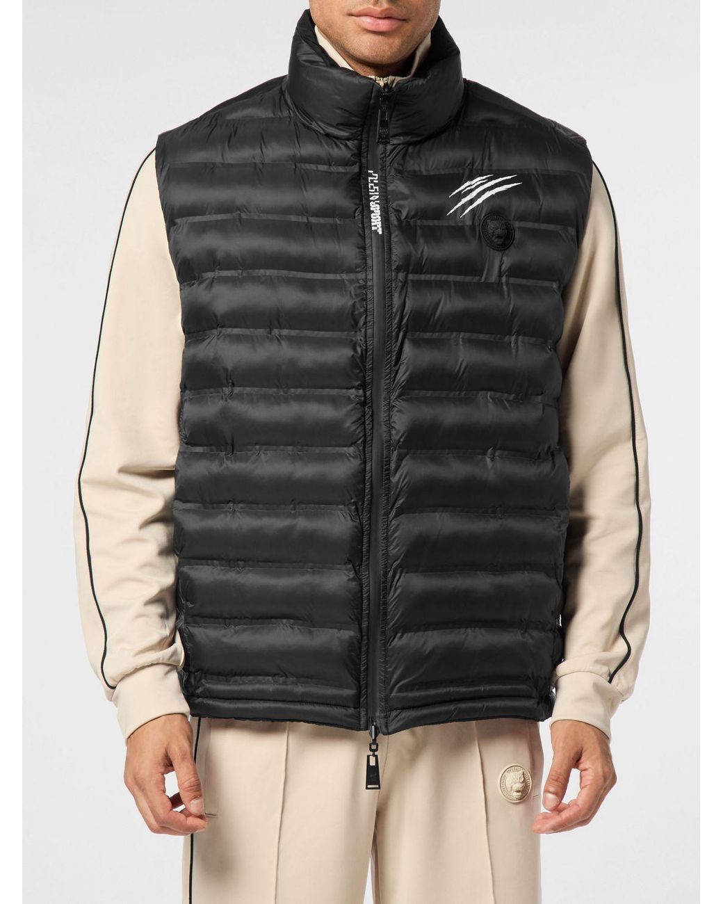 Philipp Plein Black Padded Quilted Nylon Vest for men