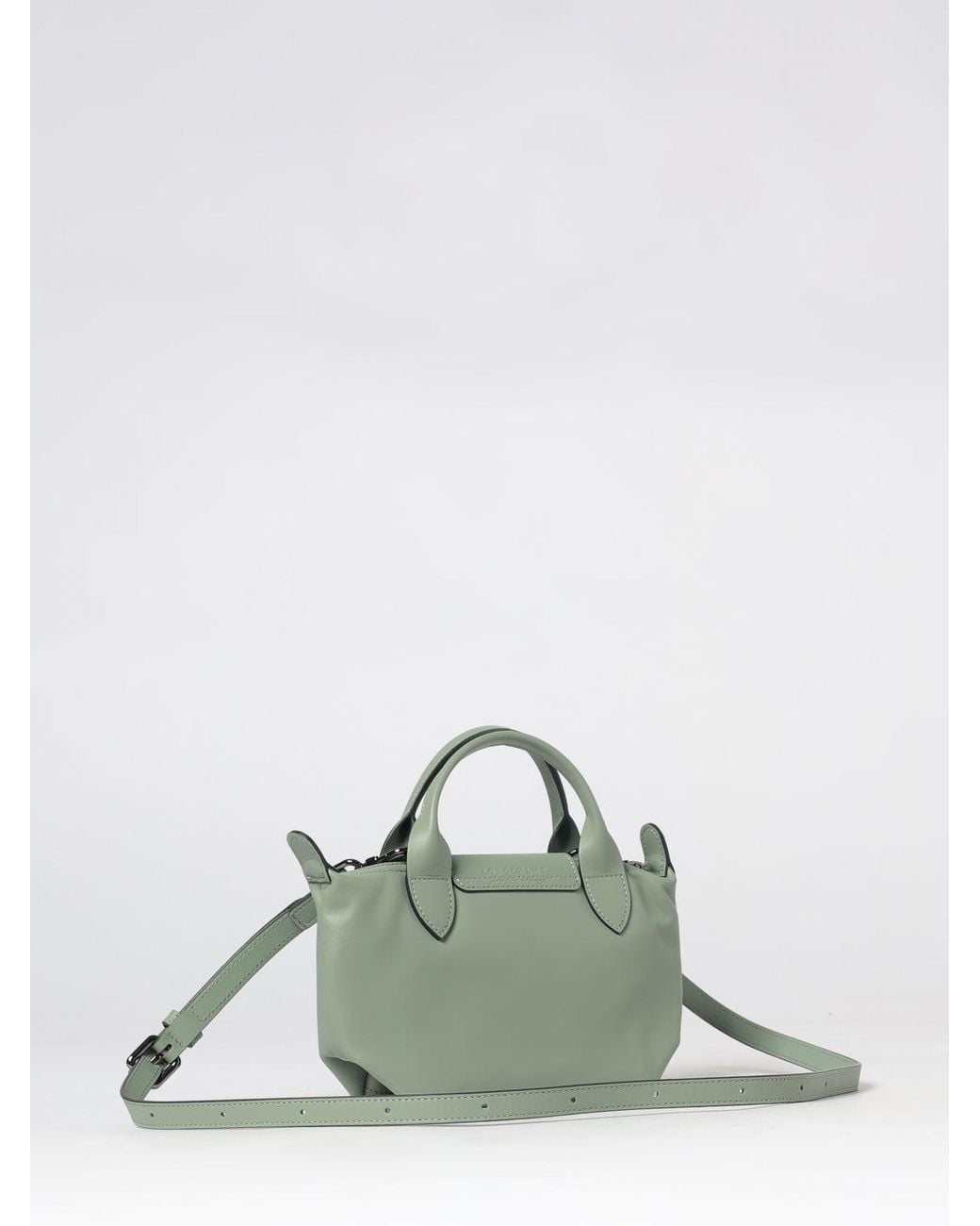 Longchamp Green Le Pliage Xtra Leather Handbag With Removable Strap
