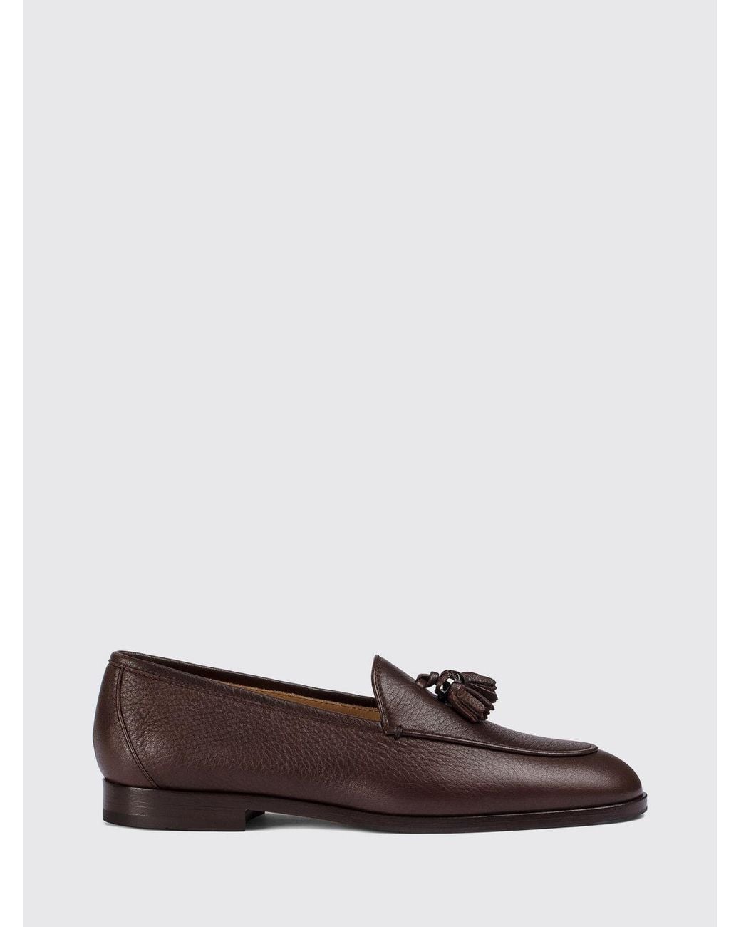 Doucal's White Deerskin Tassel Loafers
