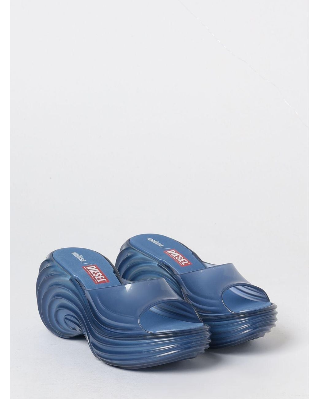 DIESEL Blue Quantum Wedge Sandals From The Collaboration