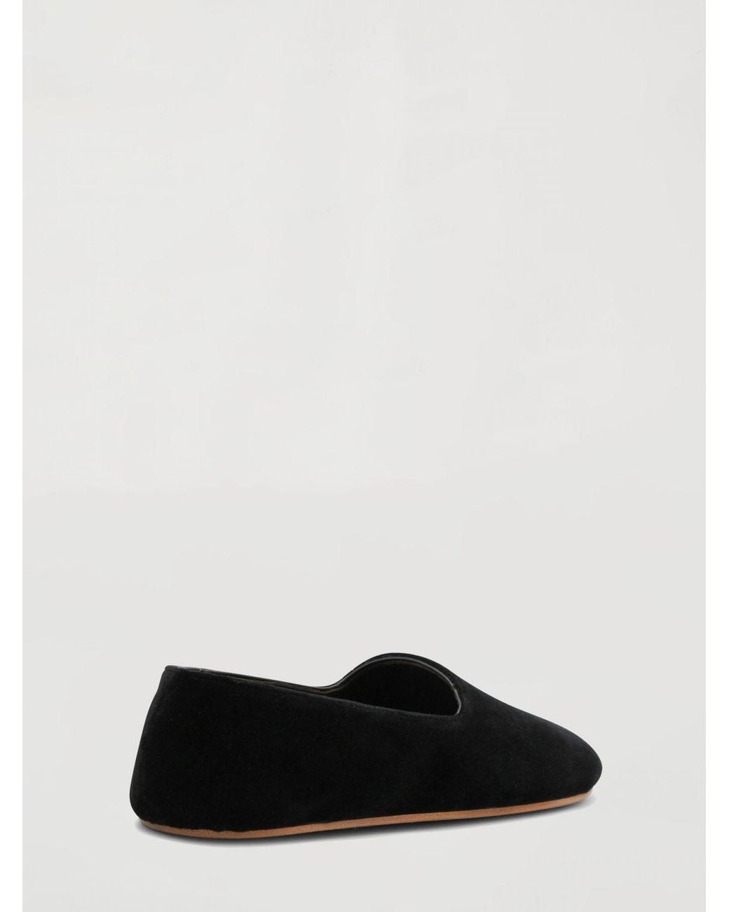The Row White Ponti Velvet Ballerina Flats