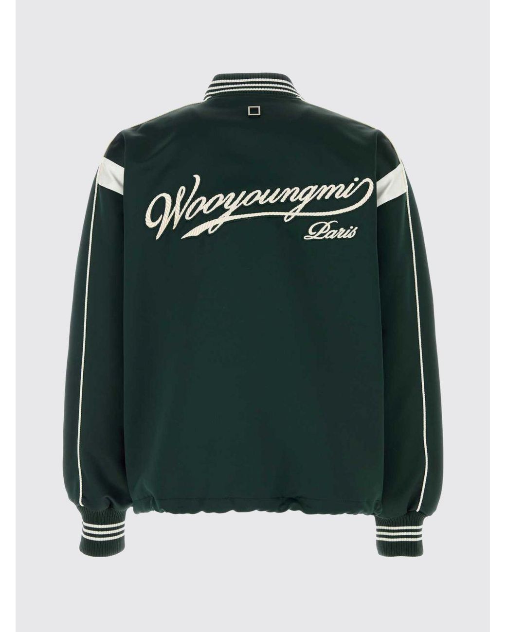 Wooyoungmi Green Polyester Bomber Jacket With Logo for men
