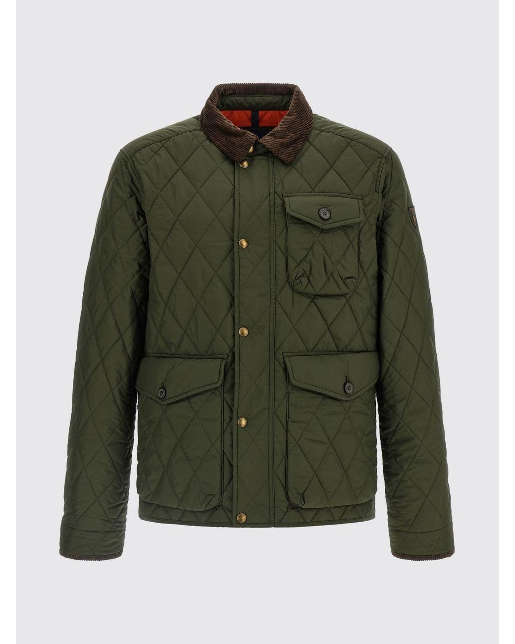 Polo Ralph Lauren Green Quilted Nylon Jacket With Corduroy Collar for men