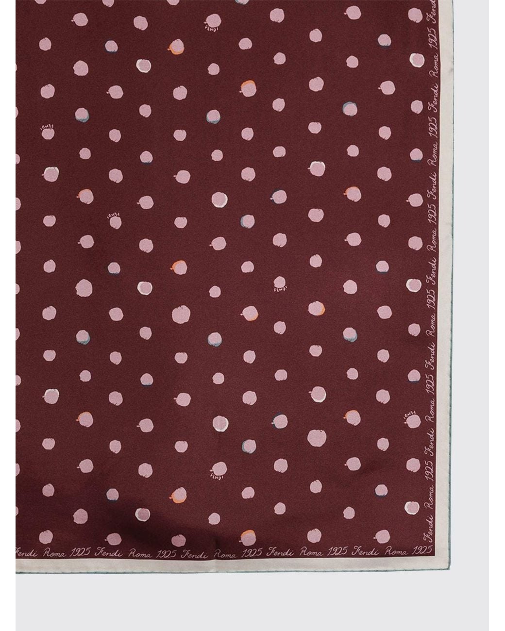 Fendi Purple Reversible Silk Foulard With Polka Dot Print