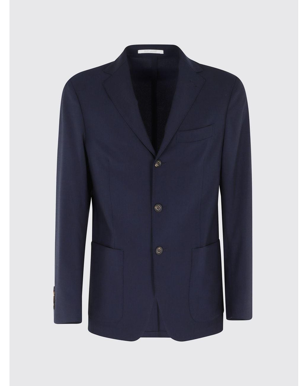 Eleventy Blue Single-Breasted Virgin Wool Blazer for men
