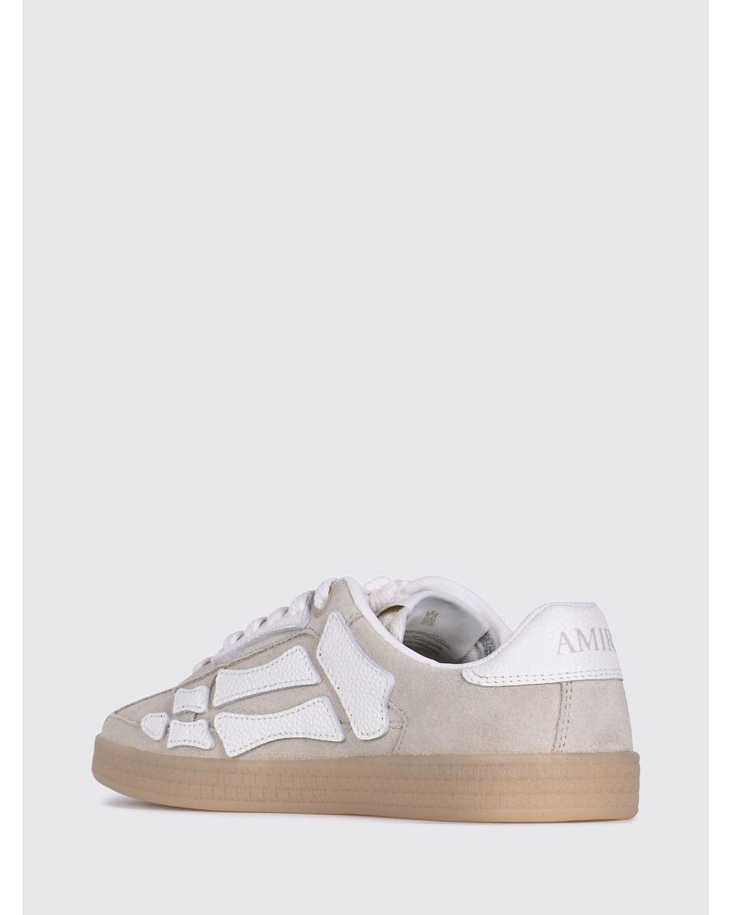 Amiri White Pacific Bones Two-Tone Leather And Suede Low-Top Sneakers
