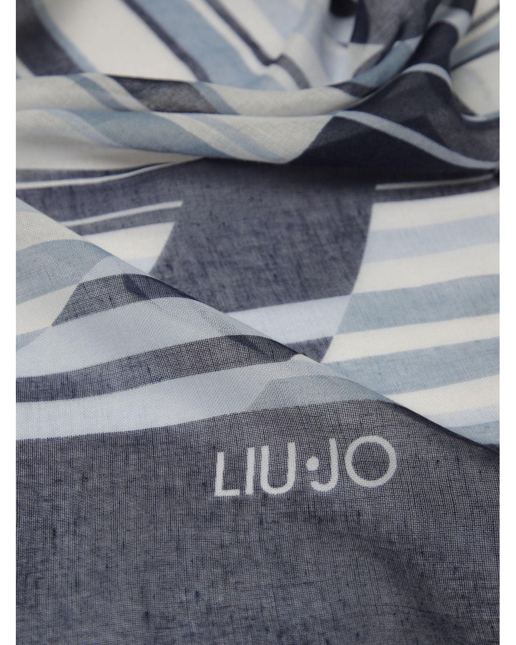 Liu Jo Blue Striped Fabric Scarf