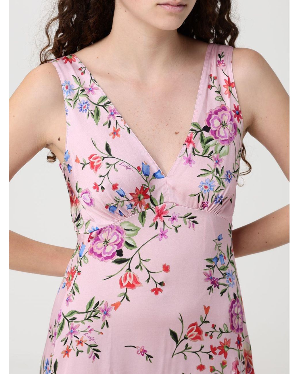 Liu Jo Pink Floral Print Viscose Dress