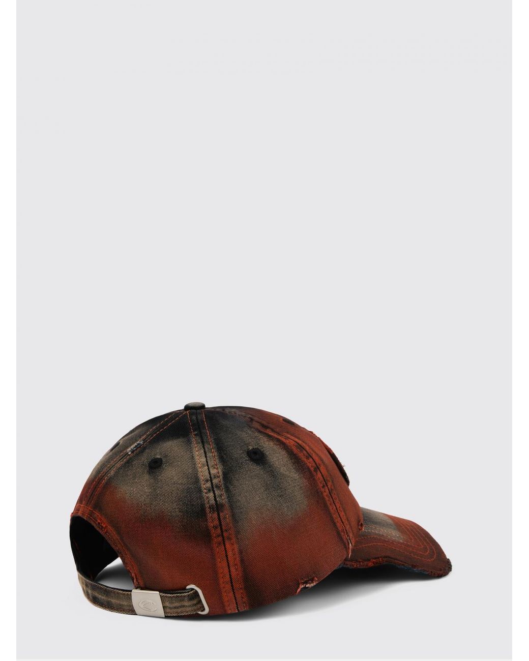 CAMPERLAB Red Distorted Washed Sprayed Used Cotton Hat