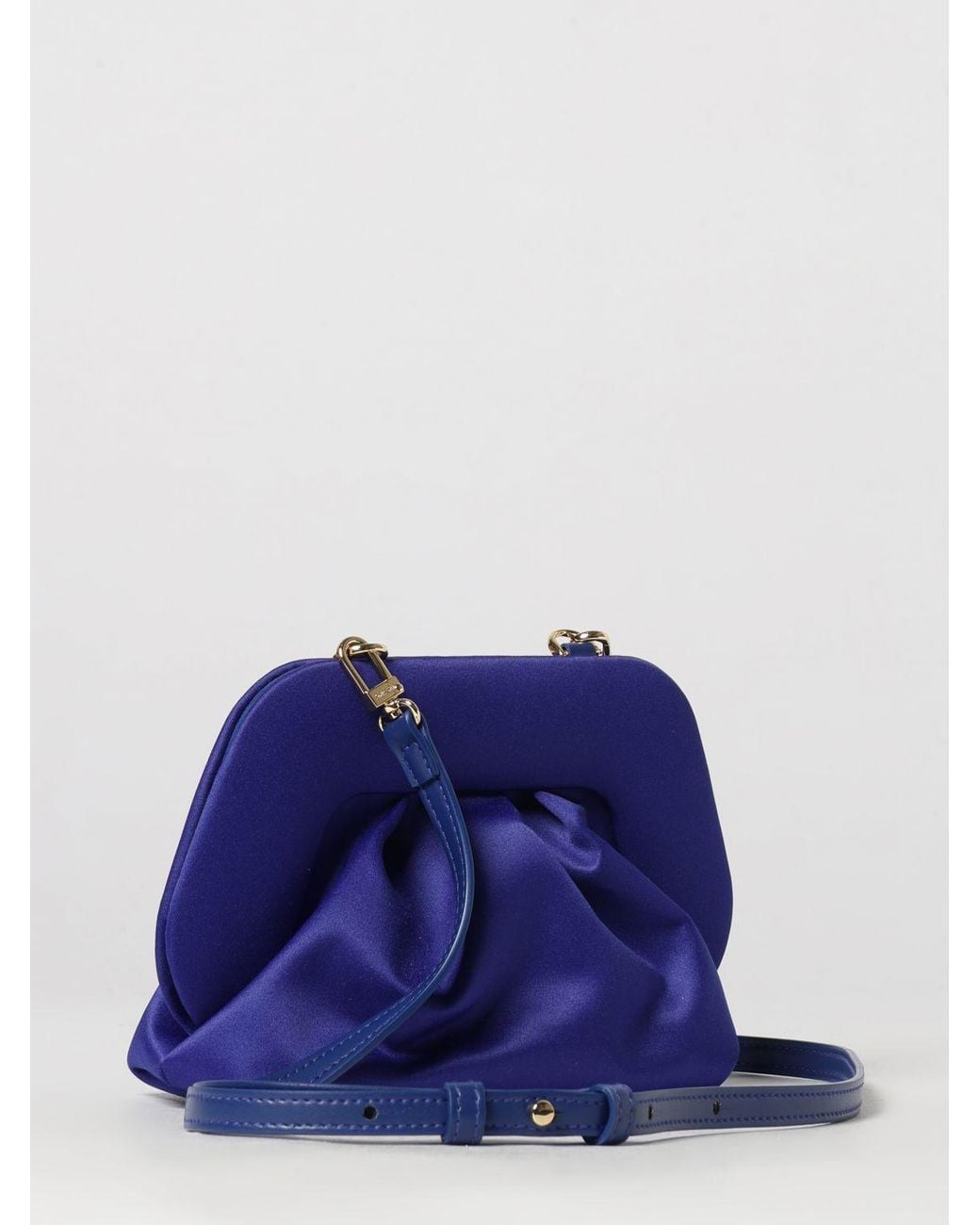 THEMOIRÈ Purple ThemoirÈ Bios Draped Satin Mini Bag With Shoulder Strap