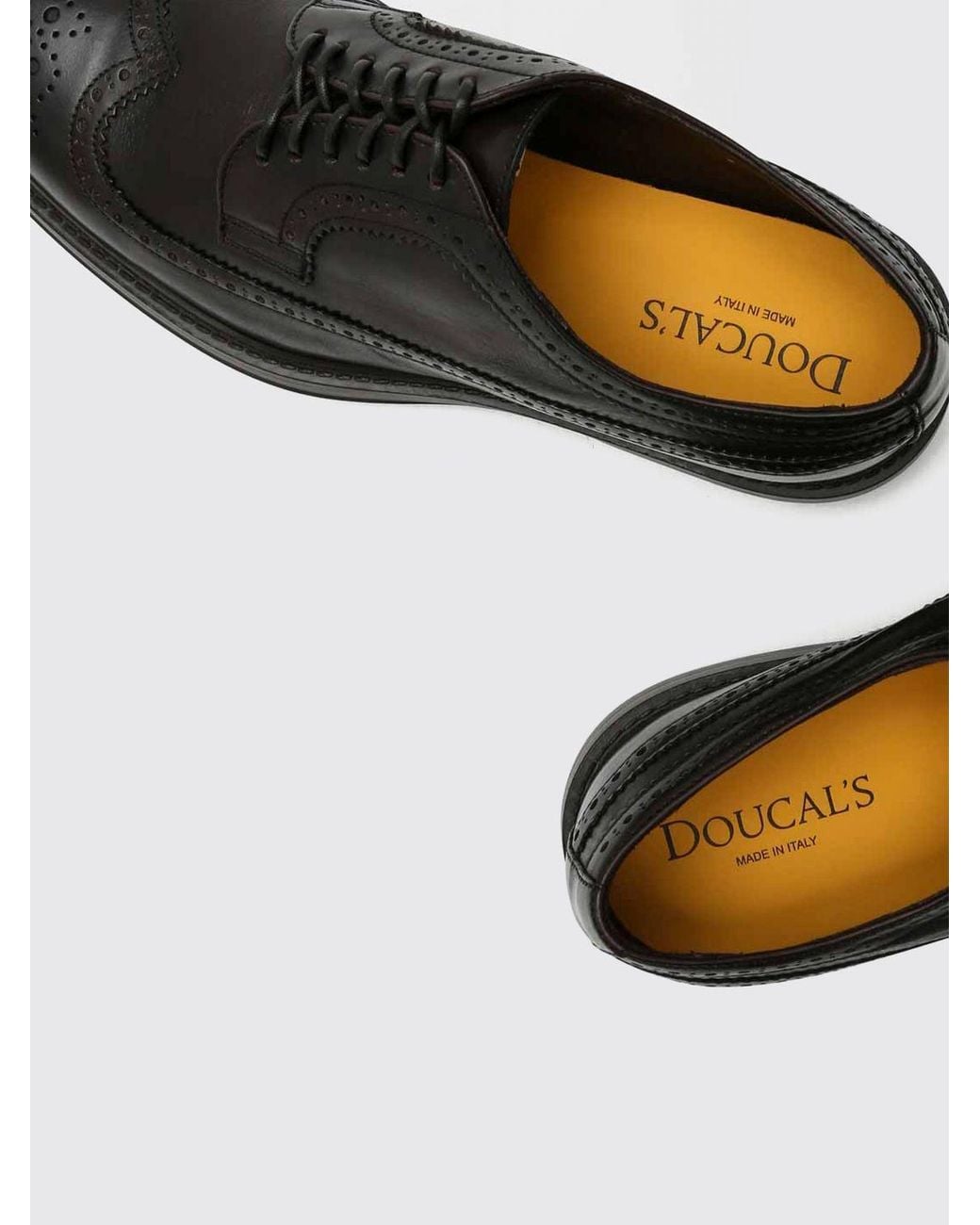 Doucal's Derby-Schuhe Aus Glattleder Mit Wingtip-Brogue-Muster in White für Herren