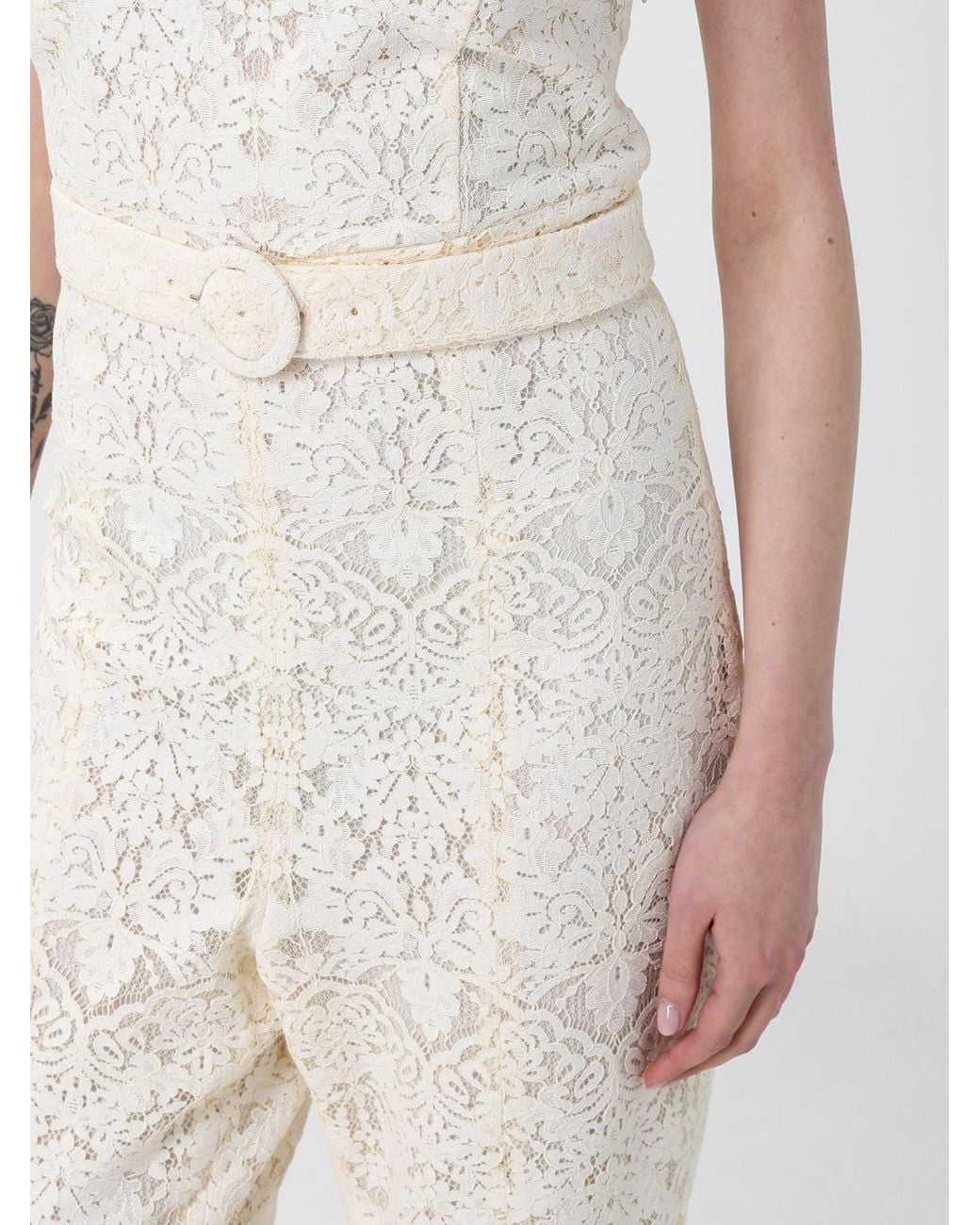 Twinset White Lace Jumpsuit