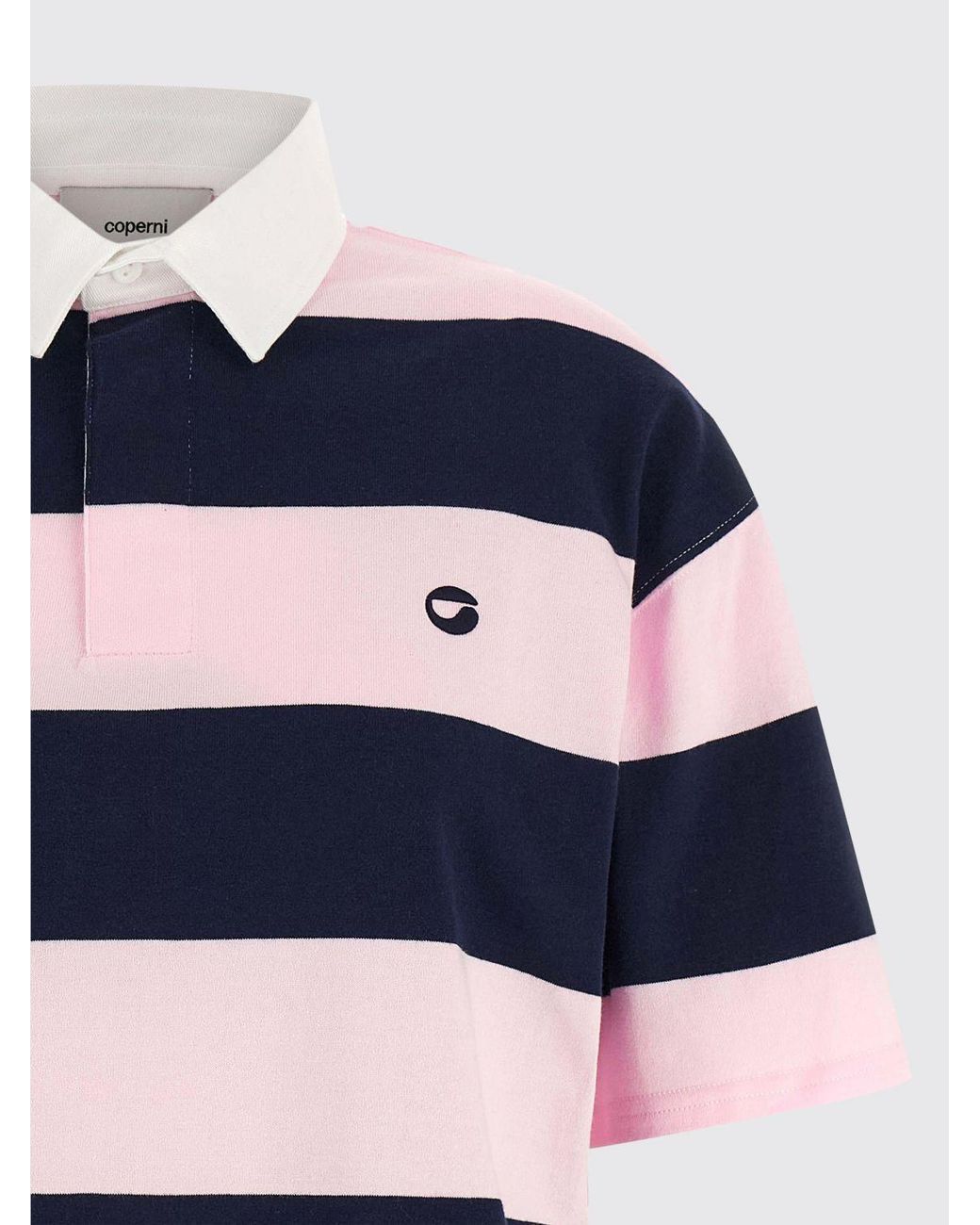 Coperni Blue Striped Organic Cotton Polo
